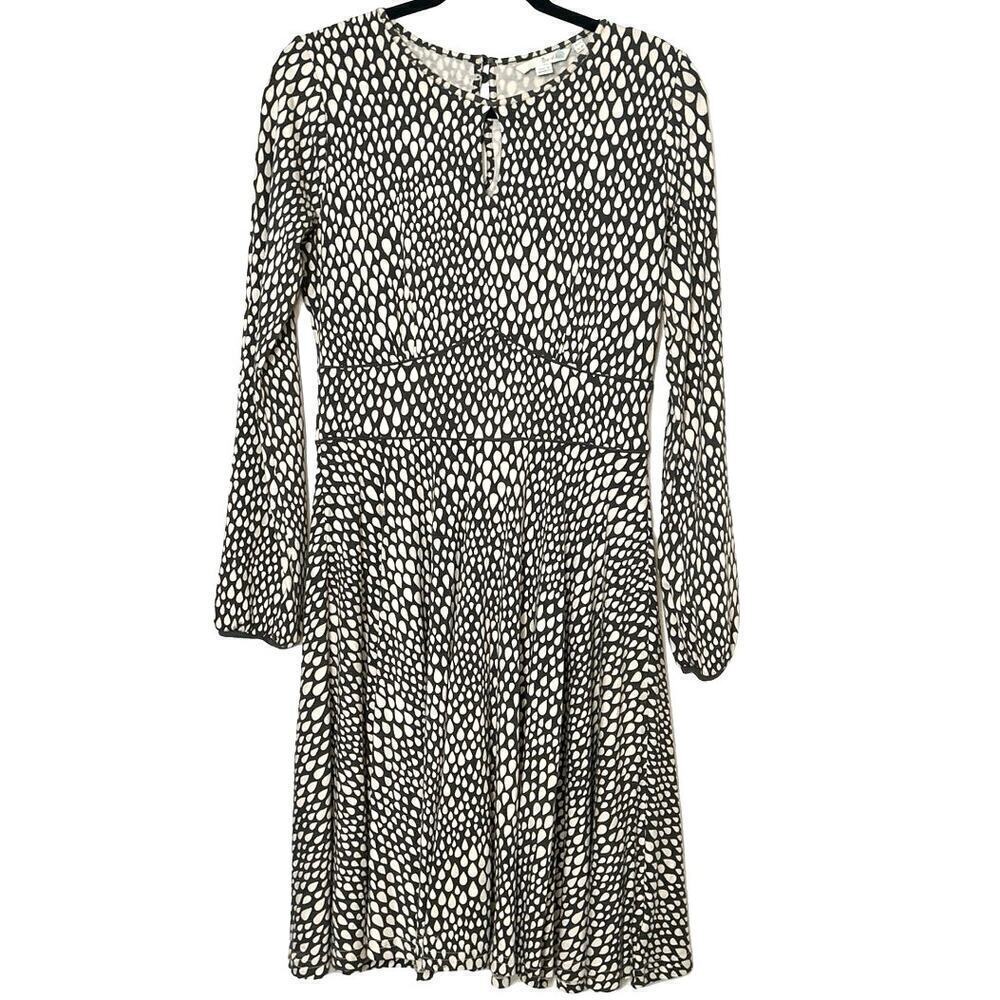 Biden Women’s Marilyn Blouson Jersey Knee Length Dress Brown/Cream Size 8 R
